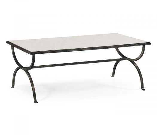 JC Modern - Luxe Collection - Églomisé & Bronze Iron Coffee Table