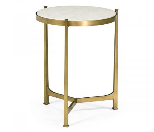 JC Modern - Luxe Collection - Ivory Scagliola & Gilded Medium Iron Lamp Table