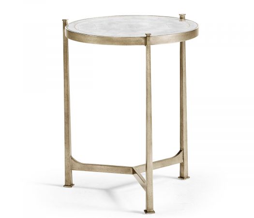 JC Modern - Luxe Collection - Églomisé & Silver Medium Iron Lamp Table