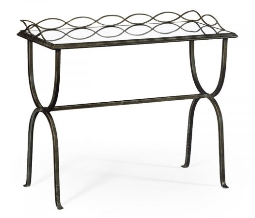 JC Modern - Luxe Collection - Églomisé & Bronze Iron Drinks Table