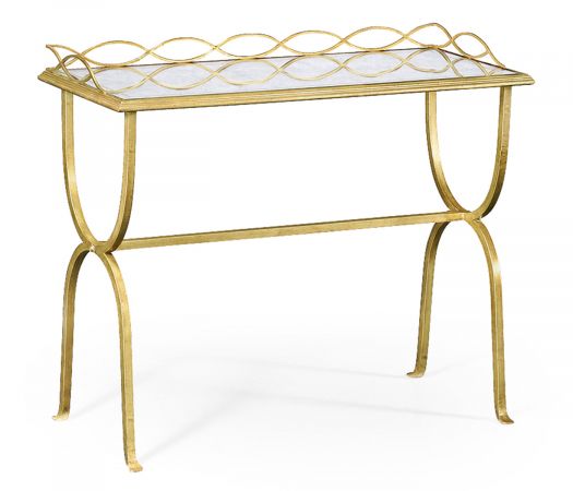 JC Modern - Luxe Collection - Églomisé & Gilded Iron Drinks Table