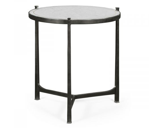 JC Modern - Luxe Collection - Large Églomisé & Bronze Iron Lamp Table