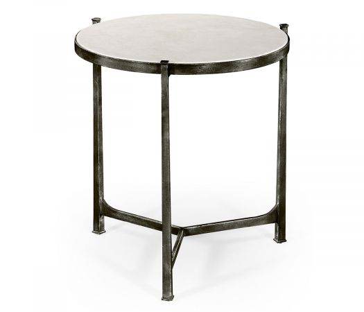 JC Modern - Luxe Collection - Large Scagliola & Bronze Round Side Table