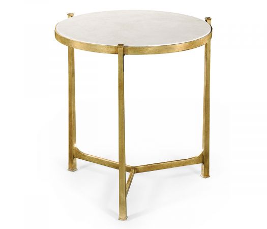 JC Modern - Luxe Collection - Large Scagliola & Gilded Round Side Table