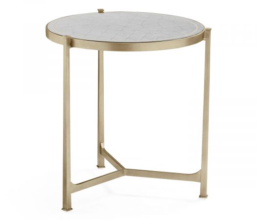 JC Modern - Luxe Collection - Large Églomisé & Silver Iron Lamp Table