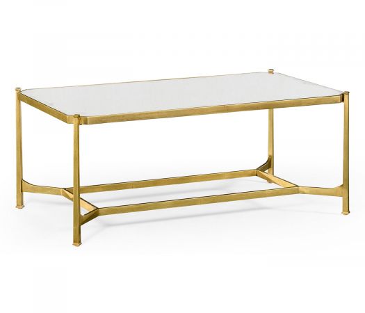 JC Modern - Luxe Collection - Antique Mirror & Gilded Rectangular Coffee Table