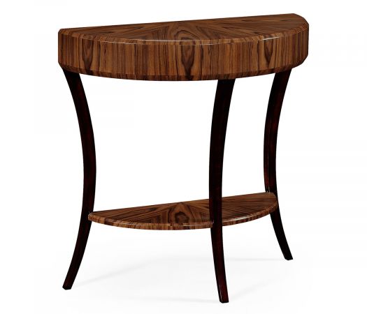 JC Modern - Santos Collection - Art Deco Satin Small Demilune Console