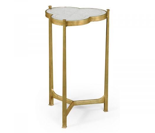 JC Modern - Luxe Collection - Églomisé & Gilded Iron Trefoil Lamp Table