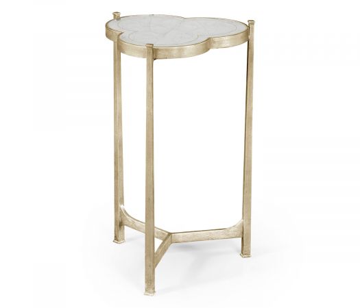 JC Modern - Luxe Collection - Églomisé & Silver Iron Trefoil Lamp Table