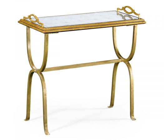 JC Modern - Luxe Collection - Églomisé & Gilded Iron Tray Table