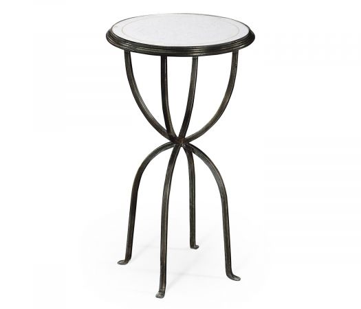 JC Modern - Luxe Collection - Églomisé & Bronze Iron Lamp Table with Bunched Legs