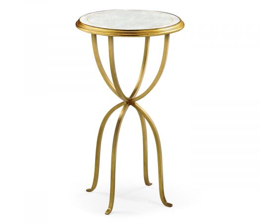 JC Modern - Luxe Collection - Églomisé & Gilded Iron Lamp Table with Bunched Legs