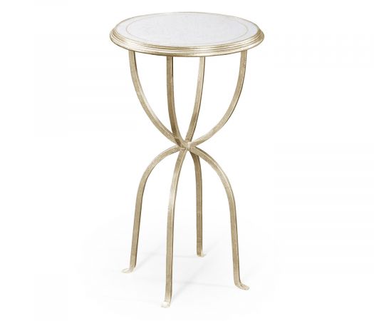 JC Modern - Luxe Collection - Églomisé & Silver Iron Lamp Table with Bunched Legs