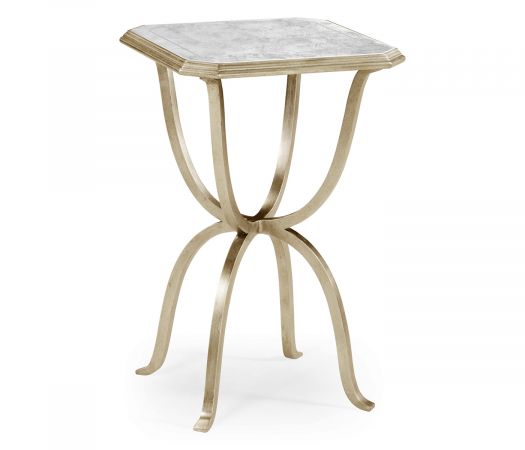 JC Modern - Luxe Collection - Églomisé & Silver Iron Octagonal Side Table