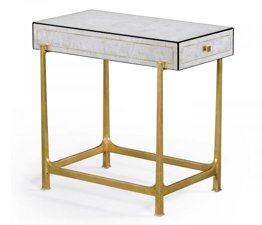 JC Modern - Luxe Collection - Églomisé & Gilded Iron Box Top Side Table