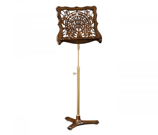 Country Farmhouse Collection - Fretwork Walnut Adjustable Music Stand