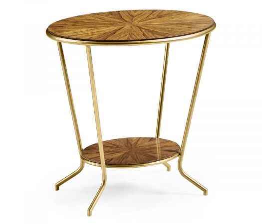 Moroccan Collection - Argentinian walnut veneered oval side table