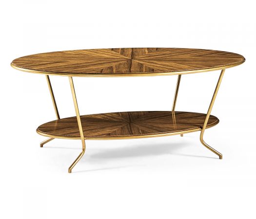 Moroccan Collection - Argentinian walnut veneered oval coffee table