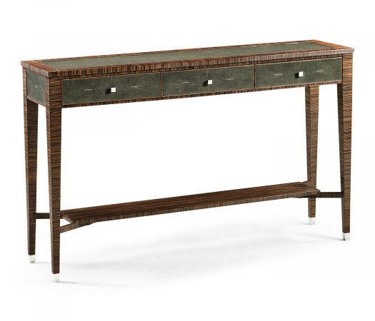 JC Modern - Metropolitan Collection - Faux Macassar Ebony & Anthracite Shagreen Console