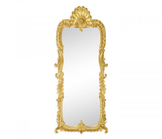 Versailles Collection - Tall Gilded Mirror with Scallop Shell