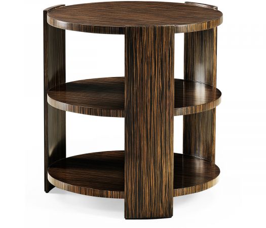 JC Modern - Metropolitan Collection - Art Deco Style Three-Tier Faux Macassar Side Table