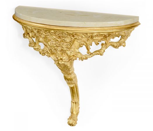 Versailles Collection - Carved & gilded wall bracket console ( Scagliola top)