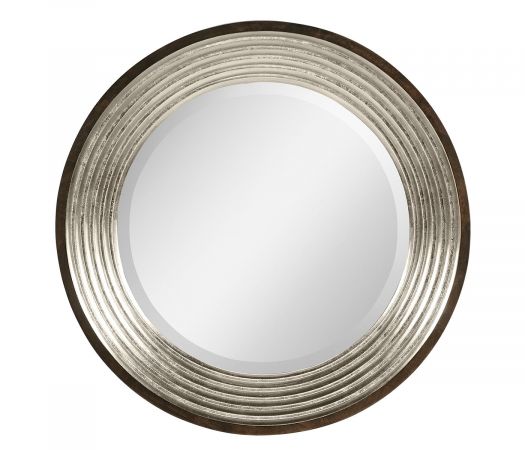 JC Modern - Belgravia Collection - Contemporary Circular Silver Espresso Recessed Mirror