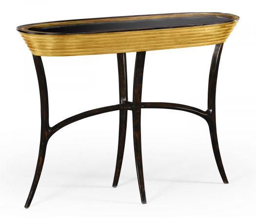 JC Modern - Luxe Collection - Stepped Gilded Oval Console