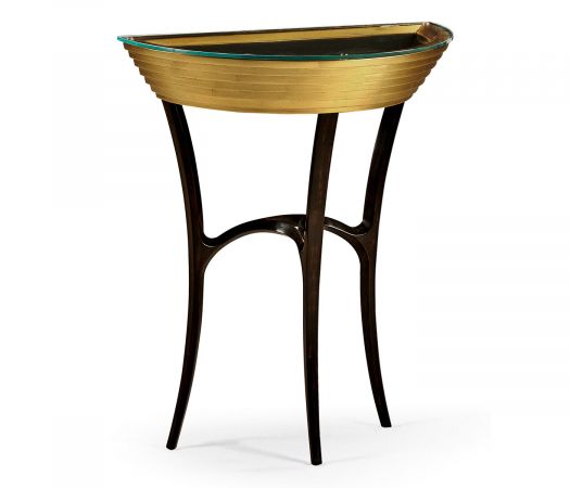 JC Modern - Luxe Collection - Stepped Gilded Demilune Console