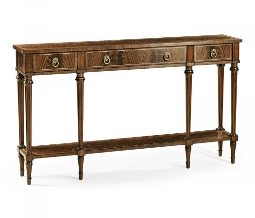 Windsor Collection - Dark Crotch Walnut Narrow Console