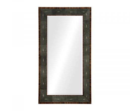 JC Modern - Metropolitan Collection - Faux Macassar Ebony & Anthracite Shagreen Floor Mirror