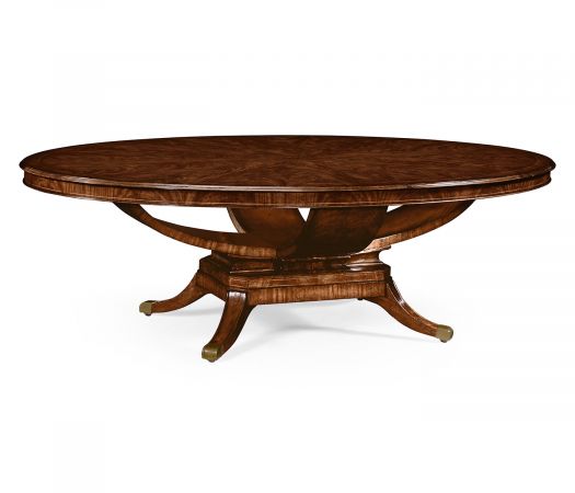 Buckingham Collection - 96" Biedermeier Style Mahogany Oval Dining Table