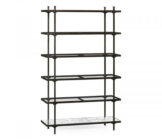 JC Modern - Luxe Collection - Distressed Bronze Six Tier Étagère