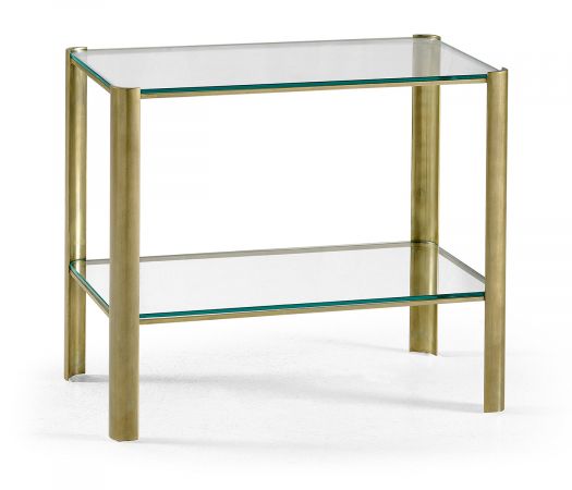 JC Modern - Cosmo Collection - Brass & Glass End Table