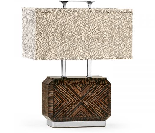 JC Modern - Metropolitan Collection - Tea Caddy Faux Macassar Table Lamp