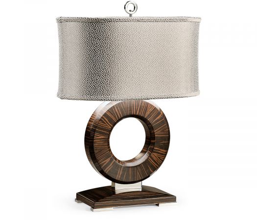 JC Modern - Metropolitan Collection - Porthole Faux Macassar Table Lamp