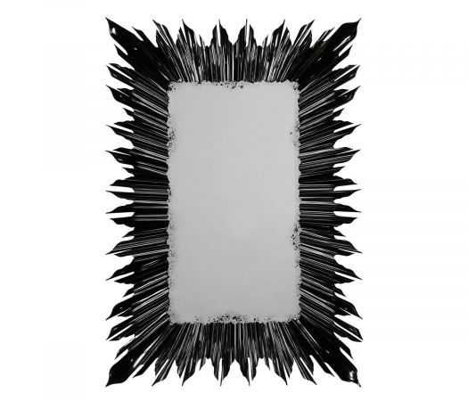 Versailles Collection - Black finish rectangular sunburst mirror