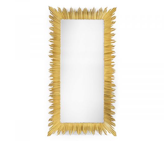 Versailles Collection - Gilded floor standing rectangular sunburst mirror