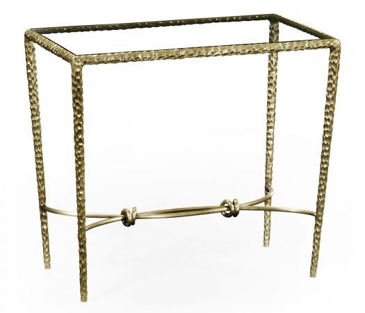 JC Modern - Stiletto Collection - Hammered Light Brown Brass Rectangular Side Table