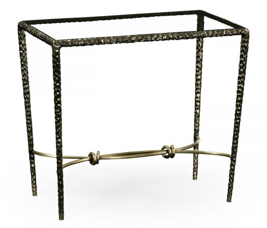 JC Modern - Stiletto Collection - Hammered Antique Black Brass Rectangular Side Table