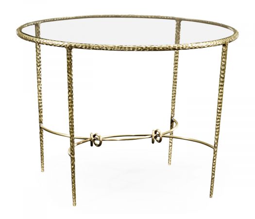 JC Modern - Stiletto Collection - Hammered Light Brown Brass Circular Centre Table