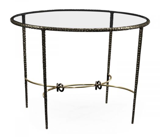 JC Modern - Stiletto Collection - Hammered Antique Black Brass Circular Centre Table