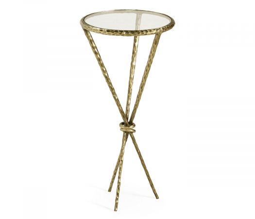 JC Modern - Stiletto Collection - Hammered Light Brown Brass Circular Wine Table