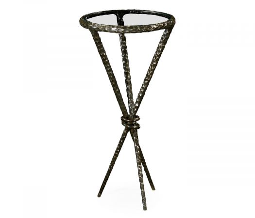 JC Modern - Stiletto Collection - Hammered Antique Black Brass Circular Wine Table