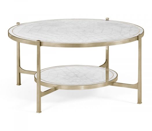 JC Modern - Luxe Collection - Églomisé Glass Silver Coffee Table