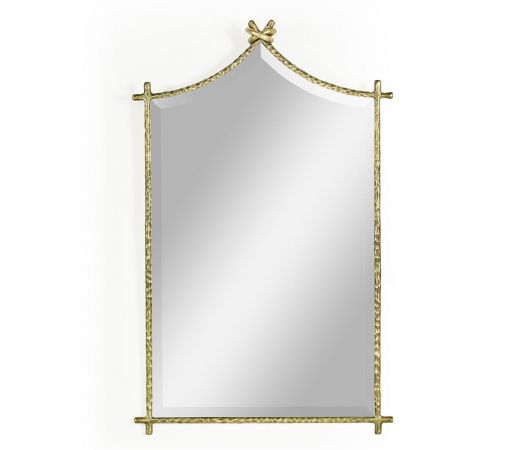 JC Modern - Stiletto Collection - Hammered Light Brown Brass Wall Mirror