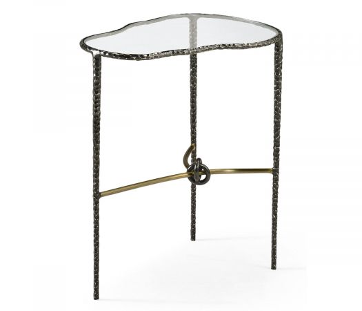 JC Modern - Stiletto Collection - Hammered Antique Black Brass Freeform Lamp Table