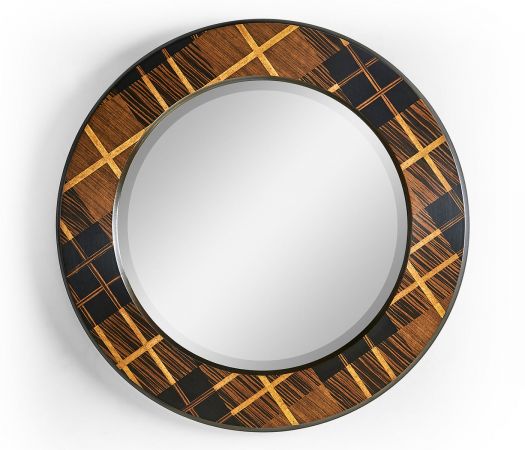 JC Modern - Alexander Julian Collection - 28" Hand Inlaid Tartan Porthole Mirror