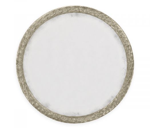 Versailles Collection - Carved and water gilded silver leaf 48" round wall mirror