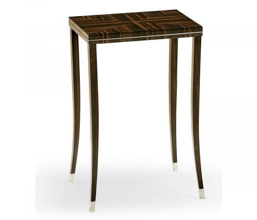 JC Modern - Soho Collection - Macassar Ebony Lamp Table with White Brass Detail